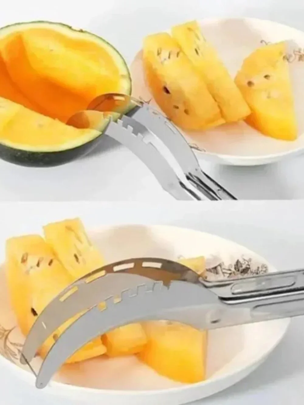NEW Heavy Duty Fruit Watermelon Slicer Melon Cutter Divider Stainless Steel